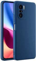 Matte Lens Protective Back Cover for Xiaomi 11X Pro / Mi 11X , Slim Silicone with Soft Lining Shockproof Flexible Full Body Bumper Case , Blue