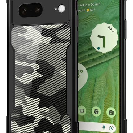 Kapa Beetle Camouflage Back Cover for Google Pixel 8A | [Military Grade Protection] Shock Proof Slim Hybrid Bumper Case (Black)