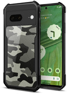 Kapa Beetle Camouflage Back Cover for Google Pixel 8A | [Military Grade Protection] Shock Proof Slim Hybrid Bumper Case (Black)