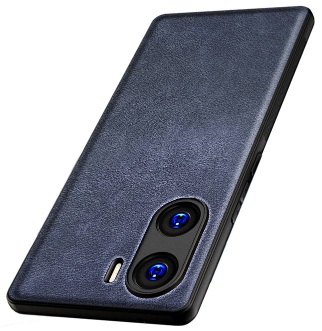 Kapa Tux Leather Back Cover for Vivo V29E | Slim Shockproof Camera Protection Bumper Case (Blue)