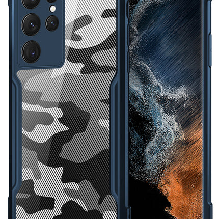 Kapa Beetle Camouflage for Samsung Galaxy S23 Ultra Back Case, Shock Proof Cover (Blue)