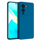 Kapa Matte Lens Protective Shockproof Flexible Back Cover for Vivo V25 PRO (5G) , Slim Silicone with Soft Lining Shockproof Flexible Full Body Bumper Case (Blue)