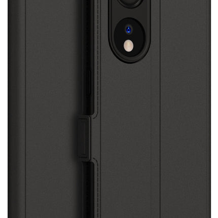 Kapa Noble Slim Magnetic Leather Flip Case Cover for Oppo Reno 8T (5G) | Card Holder Stand Leather Flip Wallet Case (Black)
