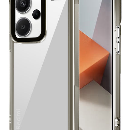 Kapa Warrior Acrylic Clear Back Cover For Redmi Note 13 PRO PLUS | Slim Shockproof [Military Grade Protection] Hybrid Bumper Case (Grey Sides)