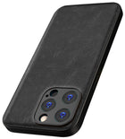 Kapa Tux Leather Back Cover for Apple iPhone 15 Pro Max | Slim Shockproof Camera Protection Bumper Case (Black)