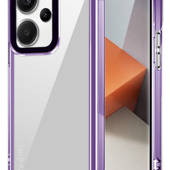 Kapa Warrior Acrylic Clear Back Cover For Redmi Note 13 PRO PLUS | Slim Shockproof [Military Grade Protection] Hybrid Bumper Case (Purple Sides) - Mobizang