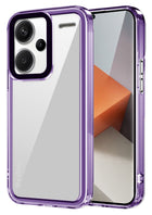 Kapa Warrior Acrylic Clear Back Cover For Redmi Note 13 PRO PLUS | Slim Shockproof [Military Grade Protection] Hybrid Bumper Case (Purple Sides) - Mobizang