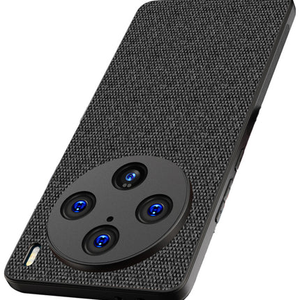 Kapa Soft Full Fabric Protective Back Case Cover for Vivo X100 Pro | Shockproof Slim Hard Anti Slip Back Case (Black)
