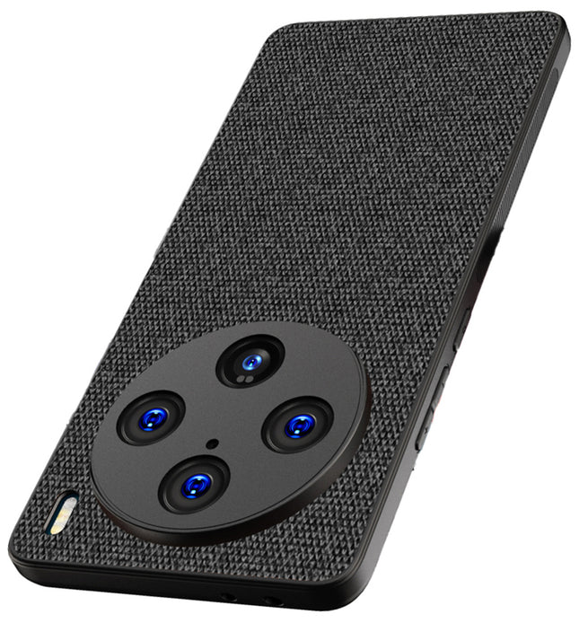 Kapa Soft Full Fabric Protective Back Case Cover for Vivo X100 Pro | Shockproof Slim Hard Anti Slip Back Case (Black)