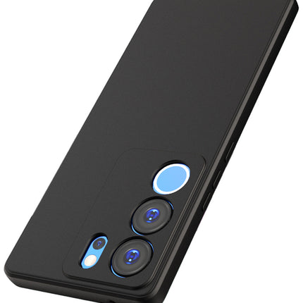 Kapa Matte Protective Lens Flexible Back Cover for VIvo V29 PRO (5G) | Slim Silicone with Soft Lining Shockproof Full Body Bumper Case (Black) - Mobizang