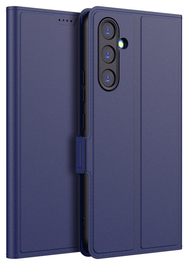 Kapa Noble Slim Magnetic Leather Flip Case Cover for Samsung Galaxy A34 (5G) | Card Holder Stand Leather Flip Wallet Case (Blue)