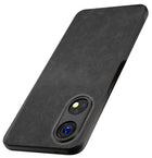 Kapa Tux Back Case for Oppo Reno 8T (5G) | Slim Leather Shockproof Camera Protection Back Cover (Black)