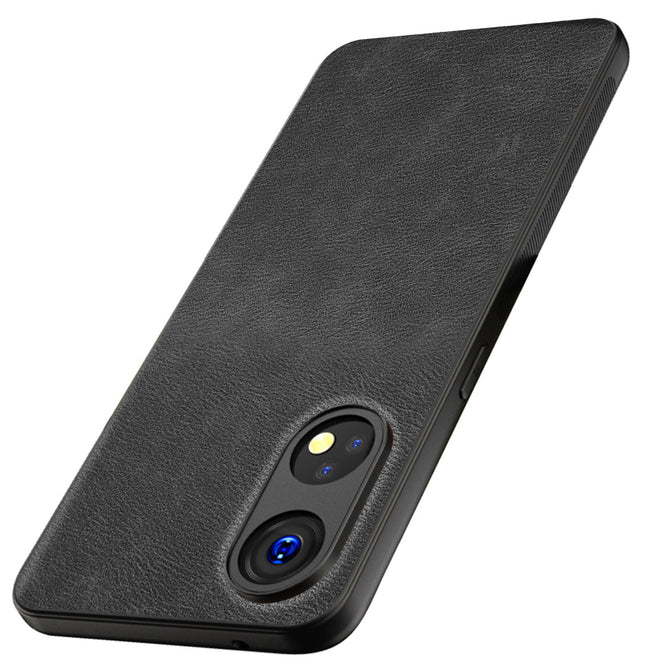 Kapa Tux Back Case for Oppo Reno 8T (5G) | Slim Leather Shockproof Camera Protection Back Cover (Black)