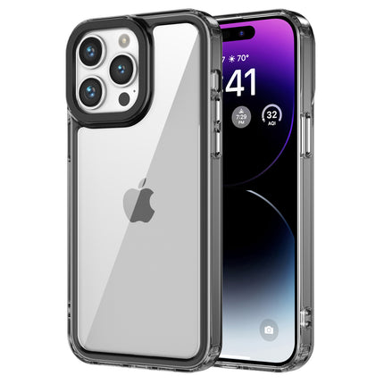 Kapa Warrior Acrylic Clear Back Cover For Apple iPhone 15 Pro | Slim Shockproof [Military Grade Protection] Hybrid Bumper Case (Black Sides)