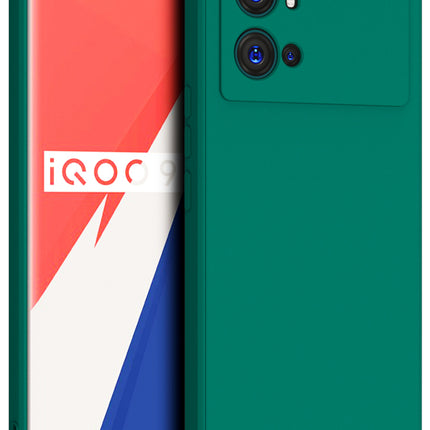 Matte Lens Protective Back Cover for Vivo IQOO 9 Pro , Slim Silicone with Soft Lining Shockproof Flexible Full Body Bumper Case (Green)