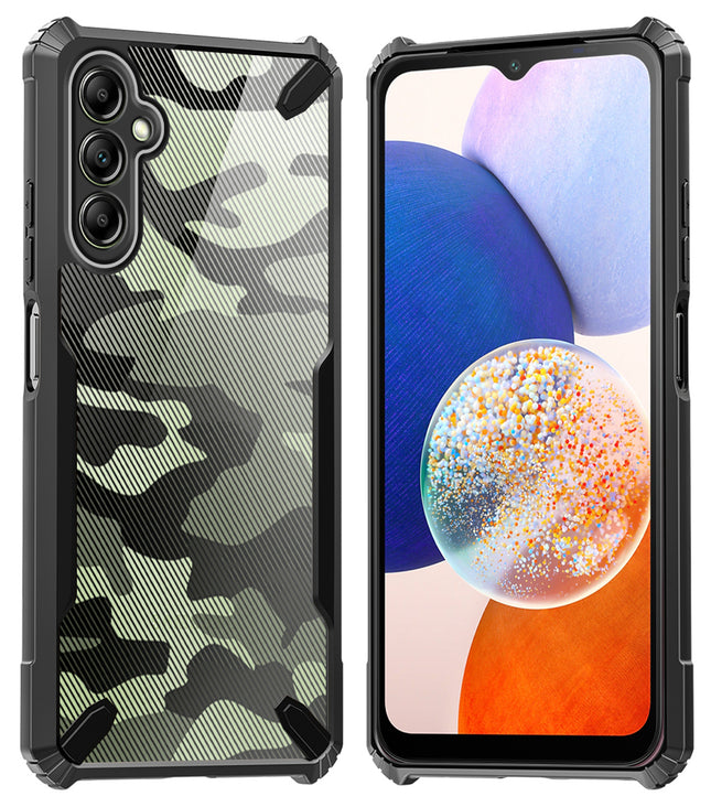 Kapa Bull Camouflage Back Cover for Samsung Galaxy A15 (5G) | [Military Grade Protection] Shock Proof Slim Hybrid Bumper Case (Black)