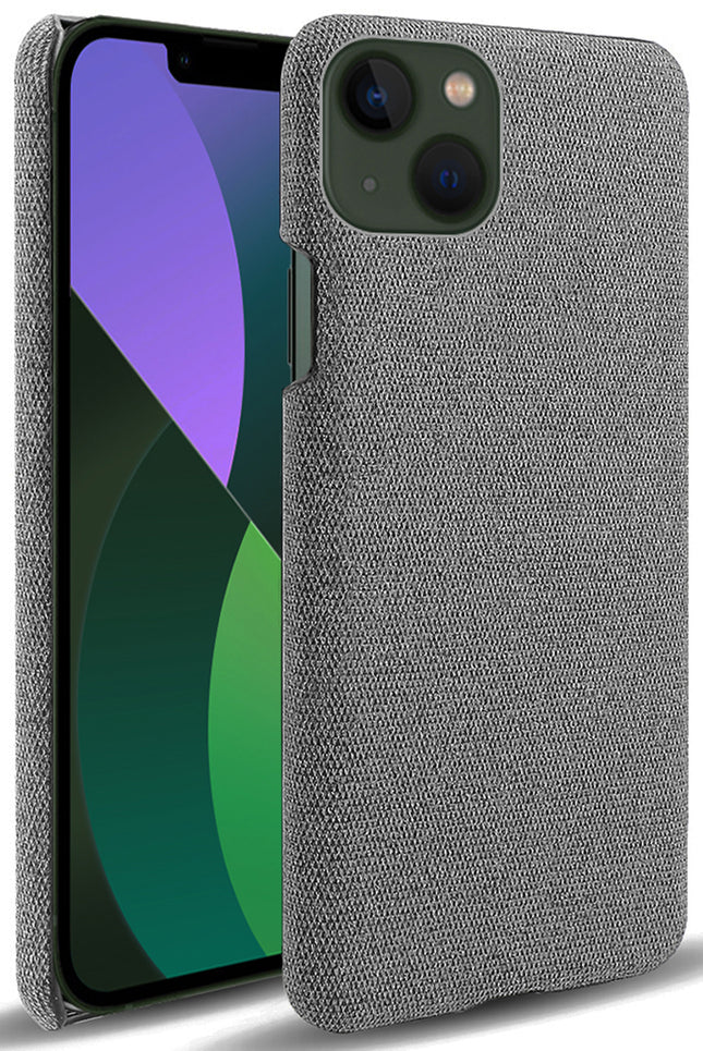 Kapa Woven Soft Fabric Case for Apple iPhone 14 Back Cover, Shock Protection Slim Hard Anti Slip Back Cover (Grey)
