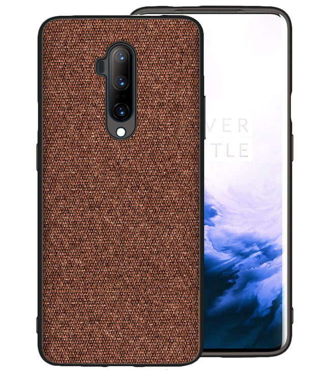 Soft Full Fabric Protective Shockproof Back Case Cover for OnePlus 7T Pro / One Plus 7T Pro (Full Brown)