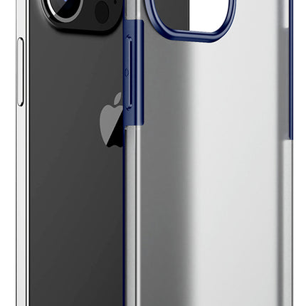 Shield Frosted Acrylic Back Shock Proof Case Cover for Apple iPhone 13 Pro Max (6.7) (Blue)