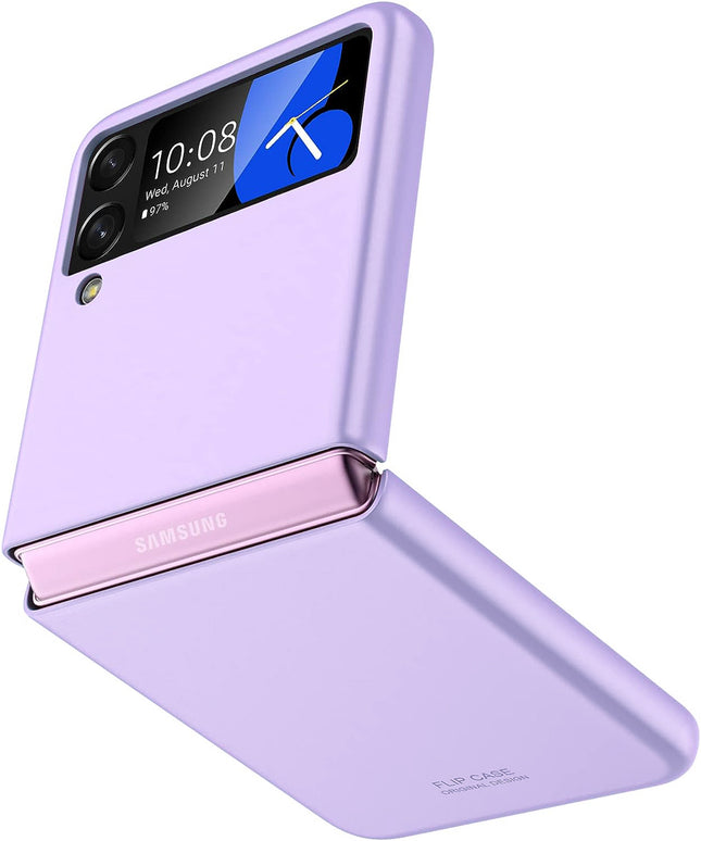 Kapa Ultra Thin Back Case for Samsung Galaxy Z Flip 3, Full Body Protection Hard Back Cover, Purple