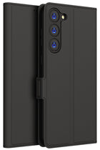 Kapa Noble Slim Magnetic Leather Flip Case Cover for Samsung Galaxy S23 Plus ,Card Holder Stand Leather Flip Wallet Case (Black)