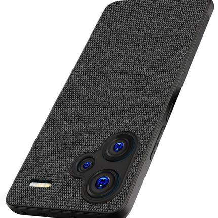Kapa Soft Full Fabric Protective Back Case Cover for Redmi Note 13 PRO PLUS | Shockproof Slim Hard Anti Slip Back Case (Black) - Mobizang