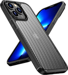 Carbon Armor Back Case Cover for Apple iPhone 13 PRO MAX (6.7 inch) , [Military Grade Protection] Shock Proof Slim Hybrid Bumper Case (Black) - Mobizang