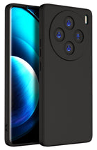 Kapa Matte Protective Lens Flexible Back Cover for Vivo X100 | Slim Silicone with Soft Lining Shockproof Full Body Bumper Case (Black) - Mobizang