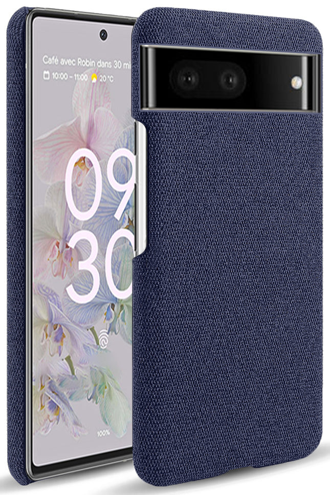 Kapa Woven Soft Fabric Case for Google Pixel 7 Back Cover, Shock Protection Slim Hard Anti Slip Back Cover (Blue)