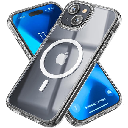 Kapa Clear Magnetic Back Cover for Apple iPhone 15 Plus , Compatible with MagSafe | [Military Grade Protection] Shock Proof Slim Hybrid Bumper Case