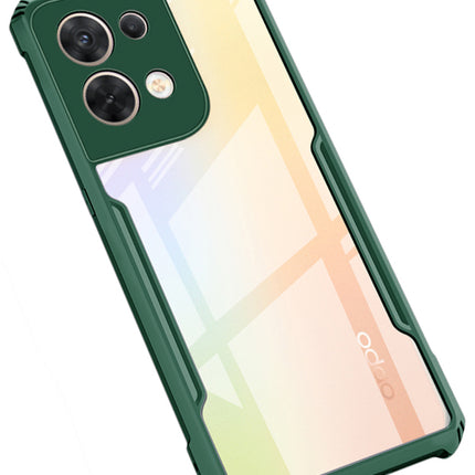 Kapa Beetle for Oppo Reno 8 Pro (5G) Back Case, [Military Grade] Shockproof Slim Hybrid Clear Back Cover (Green)