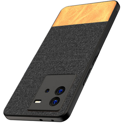 Kapa Soft Fabric & Leather Hybrid Protective Case Cover for Vivo IQOO Neo 6 (5G) (Black,Brown)