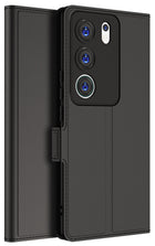 Kapa Noble Slim Magnetic Leather Flip Case Cover for Vivo V29 (5G) / Vivo V29 Pro (5G) | Card Holder Stand Leather Flip Wallet Case (Black)