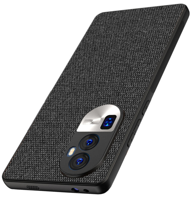 Kapa Soft Full Fabric Protective Back Case Cover for Oppo Reno 10 Pro Plus | Shockproof Slim Hard Anti Slip Back Case (Black)