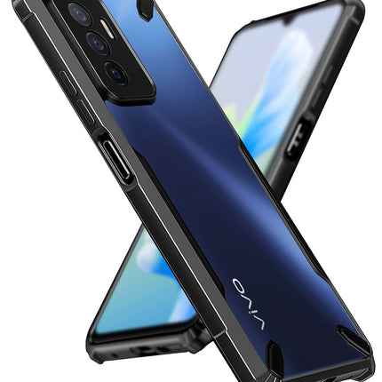 Kapa Bull Back Cover for Vivo V23E (5G), Shockproof Slim Hybrid Clear Case (Black)