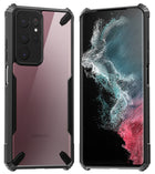 Kapa Bull Clear Back Cover for Samsung Galaxy S24 ULTRA | [Military Grade Protection] Shock Proof Slim Hybrid Bumper Case (Black)