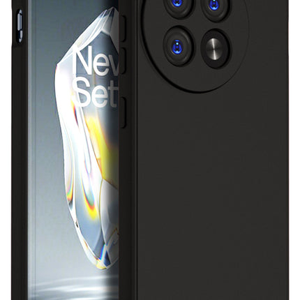 Kapa Matte Protective Lens Flexible Back Cover for Oneplus 12R | Slim Silicone with Soft Lining Shockproof Full Body Bumper Case (Black)
