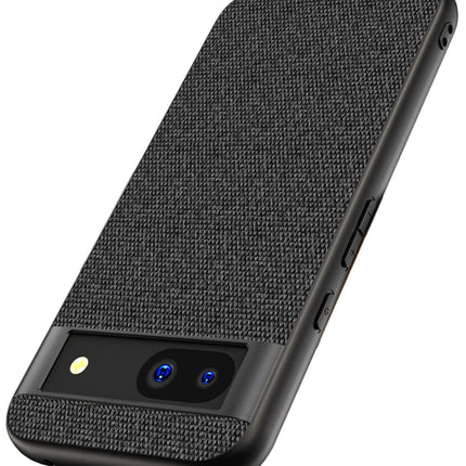Kapa Soft Full Fabric Protective Back Case Cover for Google Pixel 8A | Shockproof Slim Hard Anti Slip Back Case (Black)
