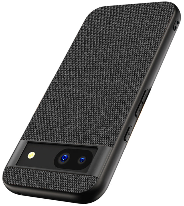 Kapa Soft Full Fabric Protective Back Case Cover for Google Pixel 8A | Shockproof Slim Hard Anti Slip Back Case (Black)