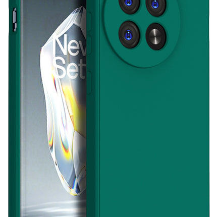 Kapa Matte Protective Lens Flexible Back Cover for Oneplus 12R | Slim Silicone with Soft Lining Shockproof Full Body Bumper Case (Green)