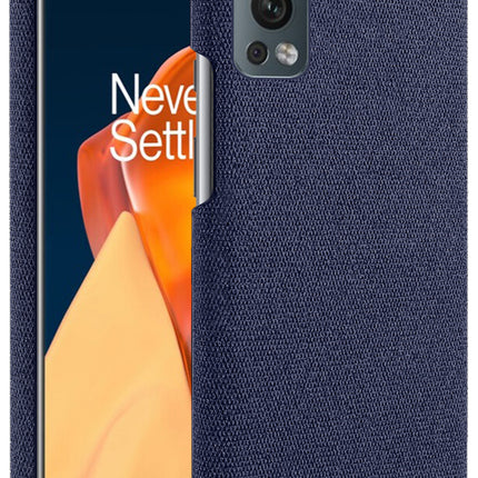 Woven Soft Fabric Case for OnePLus Nord 2  Back Cover, Shock Protection Slim Hard Anti Slip Back Cover (Blue)
