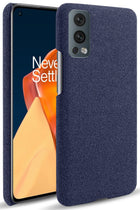 Woven Soft Fabric Case for OnePLus Nord 2  Back Cover, Shock Protection Slim Hard Anti Slip Back Cover (Blue)