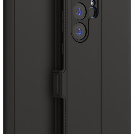 Kapa Noble Slim Magnetic Leather Flip Case Cover for Samsung Galaxy S23 Ultra ,Card Holder Stand Leather Flip Wallet Case (Black) - Mobizang