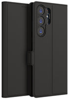 Kapa Noble Slim Magnetic Leather Flip Case Cover for Samsung Galaxy S23 Ultra ,Card Holder Stand Leather Flip Wallet Case (Black) - Mobizang