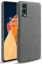 Woven Soft Fabric Case for OnePLus Nord 2 Back Cover, Shock Protection Slim Hard Anti Slip Back Cover (Grey)