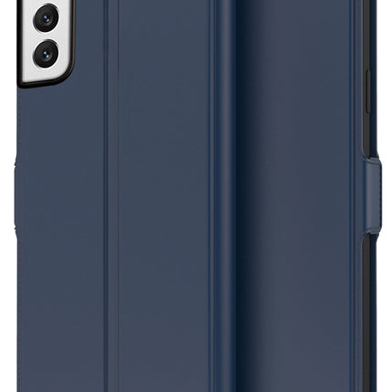 Noble Slim Flip Cover for Samsung Galaxy S22 , Magnetic and Card Holder Stand Leather Flip Wallet Case (Blue)
