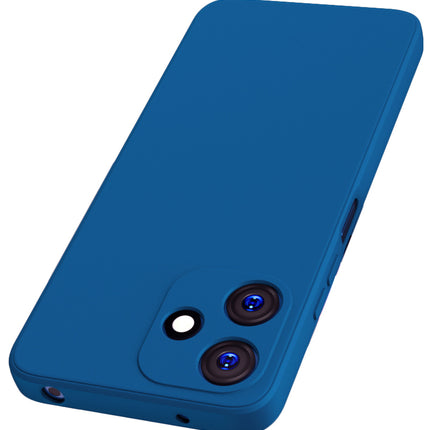 Kapa Matte Protective Lens Flexible Back Cover for Redmi 12 (5G) / Poco M6 Pro (5G) | Slim Silicone with Soft Lining Shockproof Full Body Bumper Case (Blue)