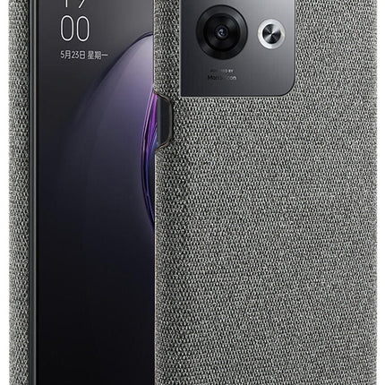 Kapa Woven Soft Fabric Case for Oppo Reno 8 PRO (5G) Back Cover,  Shock Protection Slim Hard Anti Slip Back Cover (Grey)