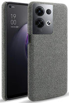 Kapa Woven Soft Fabric Case for Oppo Reno 8 PRO (5G) Back Cover,  Shock Protection Slim Hard Anti Slip Back Cover (Grey)