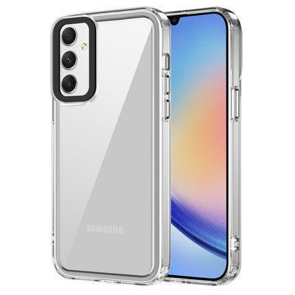 Kapa Warrior Acrylic Clear Back Cover For Samsung Galaxy A34 (5G) | Slim Shockproof [Military Grade Protection] Hybrid Bumper Case (Transparent Sides) - Mobizang